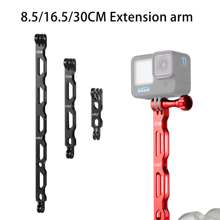 HSU Gebogen verlengarm voor GoPro, aluminiumlegering gebogen camerabevestiging met 1/4 schroefgat voor de meeste actiecamera's (7,6 cm HSU Gebogen verlengarm voor GoPro, aluminiumlegering gebogen camerabevestiging met 1/4 schroefgat voor de meeste actiecamera's (7,6 cm