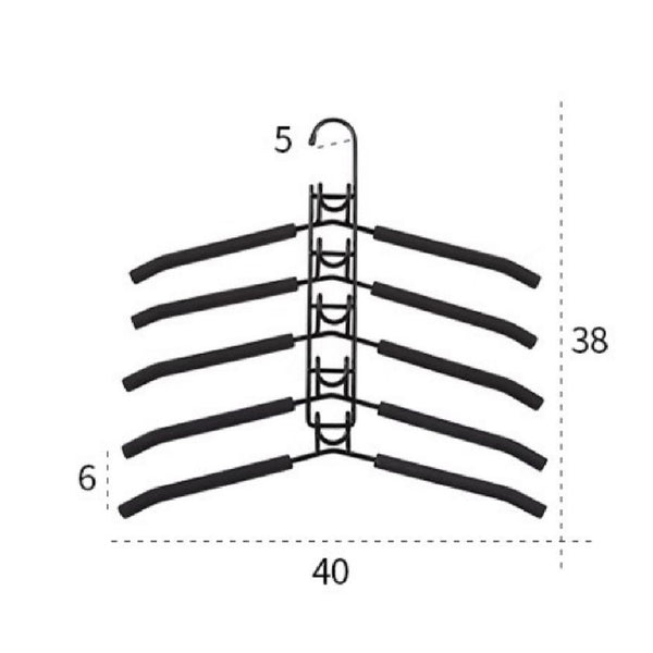 Clothes Hangers Space Saving - 5 Tier Coat Hangers Space Saving Hangers Non Slip Foam Padded Hangers for Men and Women, Closet Organizers and Storage