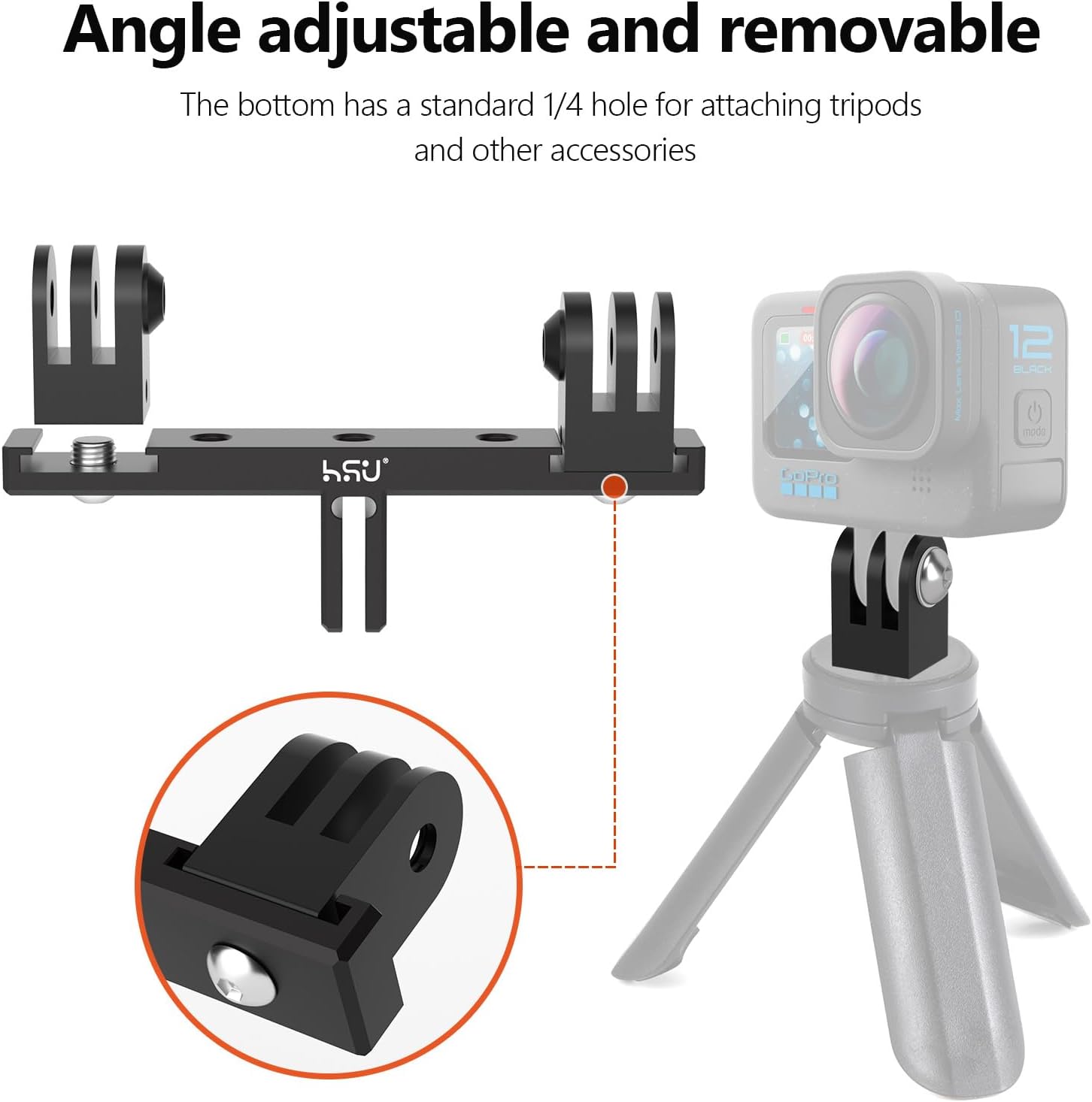 HSU GoPro Aluminum Dual Twin Mount Adapter – HSUSHOP
