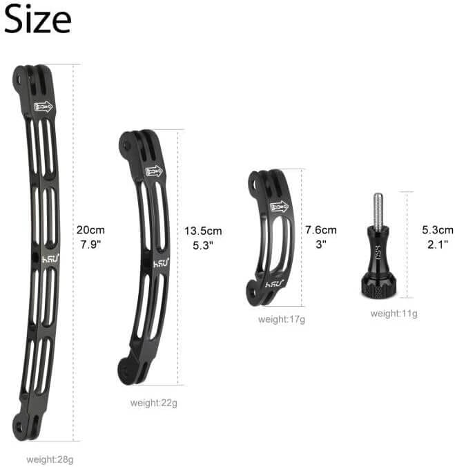 HSU Bicycle Handlebar Curved Extension Arm Kit Size