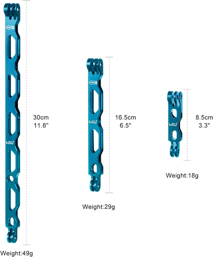 HSU Blue Aluminum Straight Extension Arm Size