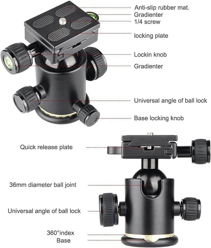 Camera Tripod Ball Head with Quick Release Plate