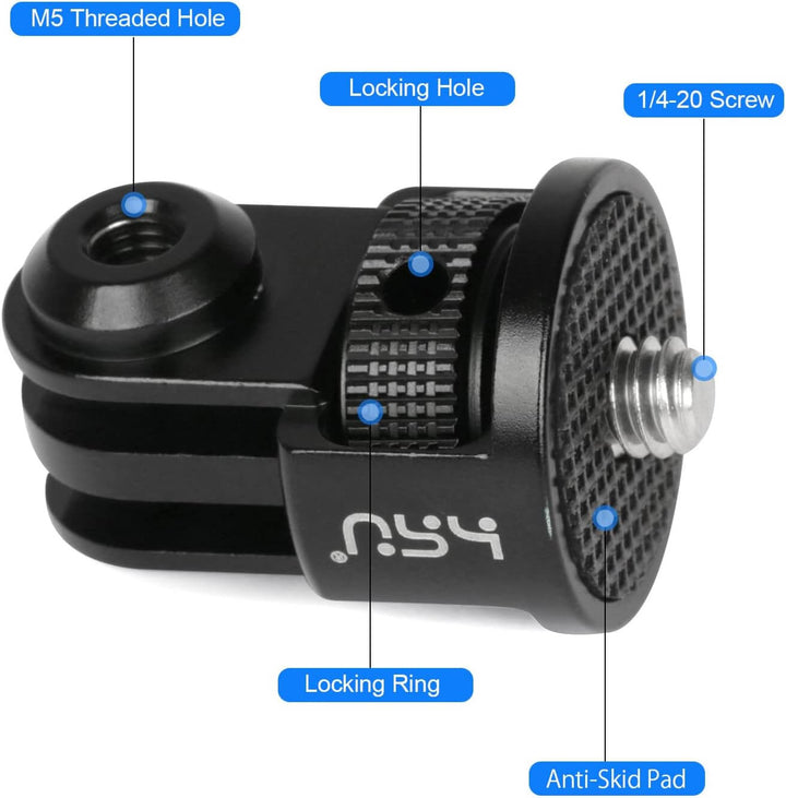 HSU Aluminum Action Camera Mount with Locking Ring