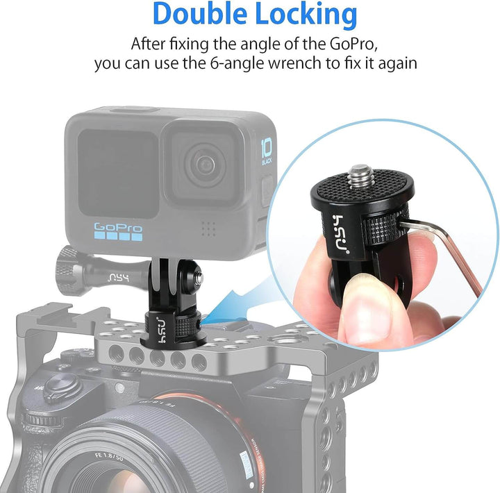 HSU Aluminum Action Camera Mount with Locking Ring