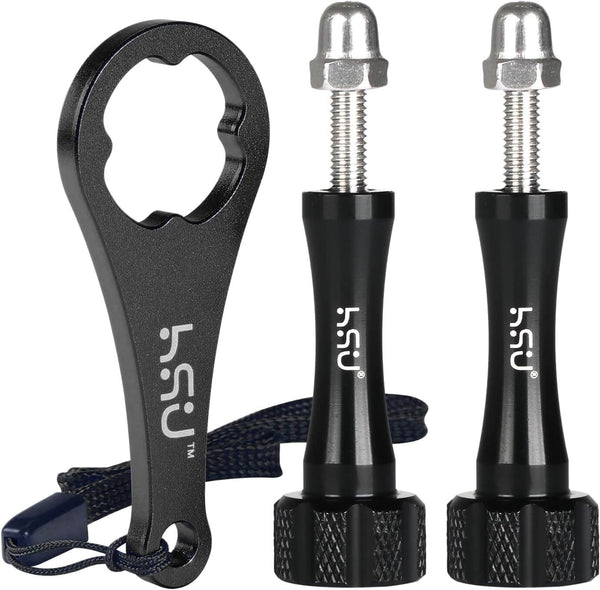 HSU Extended Aluminum Thumbscrew Set for Action Cameras (Black)