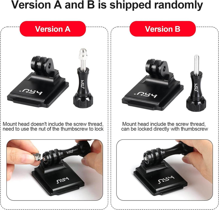 HSU Aluminum NVG Helmet Mount with Aluminum Thumbscrew Version A and B Difference
