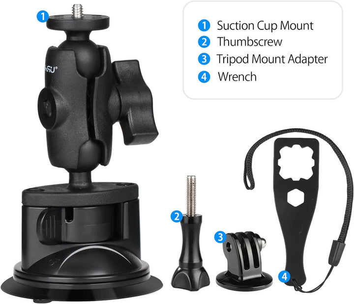 HSU Suction Cup Mount for GoPro Set Contents