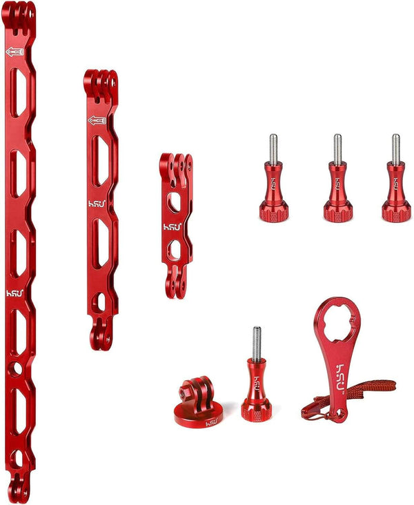 HSU Red Aluminum Straight Extension Arms and Tripod Mount Kit