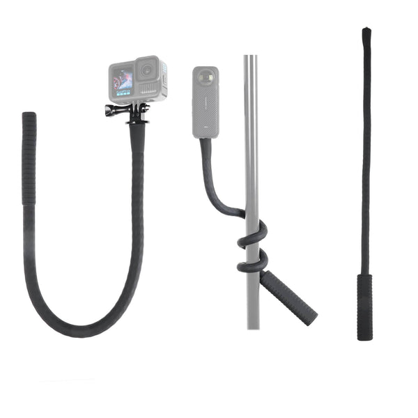 HSU Camera Flexible Mount Clamp Stick Pole for Insta360 GoPro, Neck Holder Selfie Stick Extension Pole, Camera Tripod Stand for GoPro Hero 13 12 11 10 9, Insta360 X5 X4 X3, DJI Action Camera