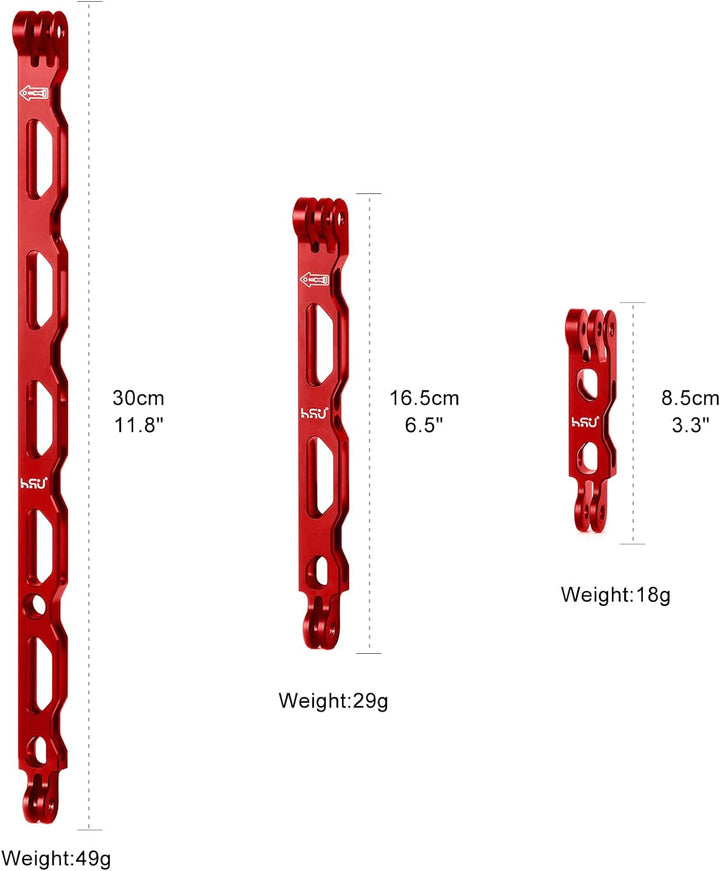 HSU Red Aluminum Straight Extension Arms Size