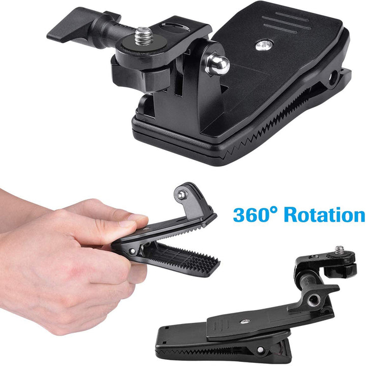 HSU 3 in 1 Backpack Clamp Mount Strap Clip Holder for Insta360 One X/OneX2/Yi 4K