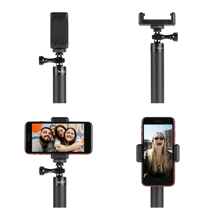 HSU Extendable Aluminum Selfie Stick/Monopod for GoPro Hero 10 Black/ Hero9/8/7/6/5/4