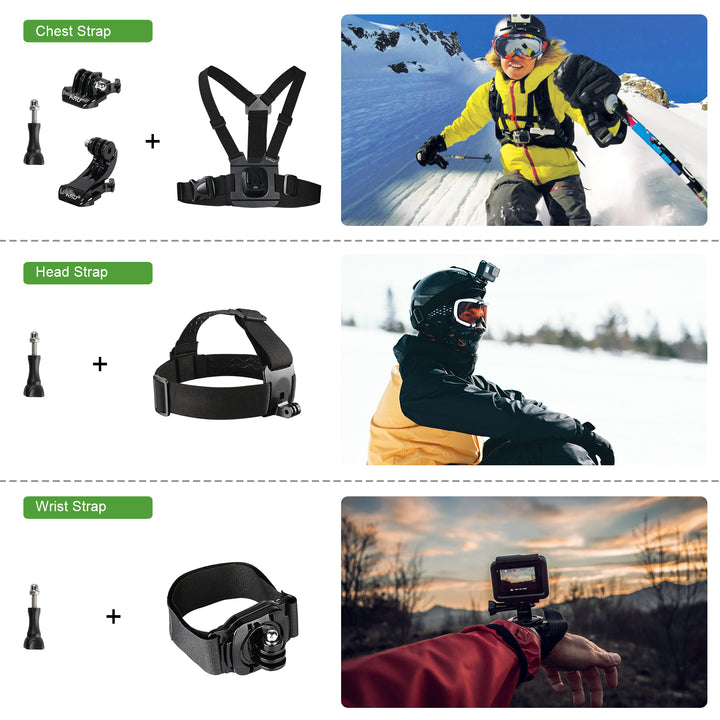 HSU 60-in-1 Accessory Kit for GoPro/DJI/AKASO/Action Cameras