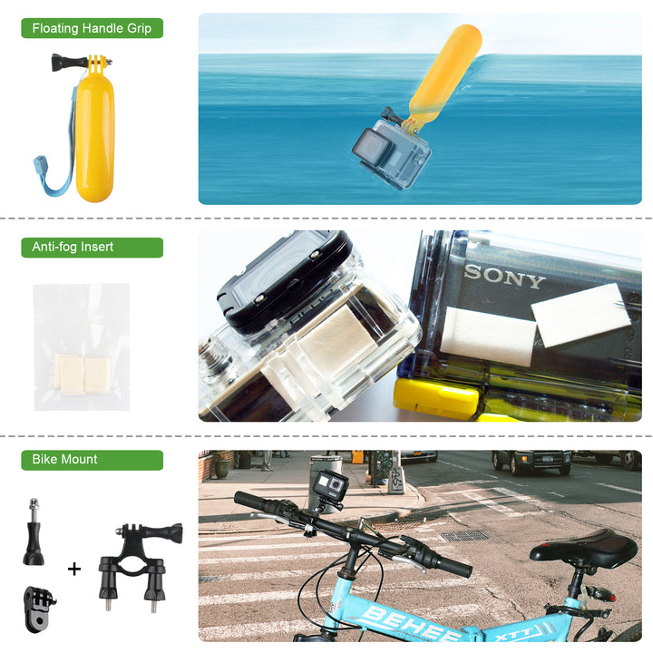 HSU 60-in-1 Accessory Kit for GoPro/DJI/AKASO/Action Cameras