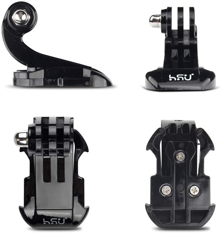 HSU GoPro J-Hook Buckle Mount with Long Thumbscrew Vertical Surface Quick Mounting (4pcs) (Black)