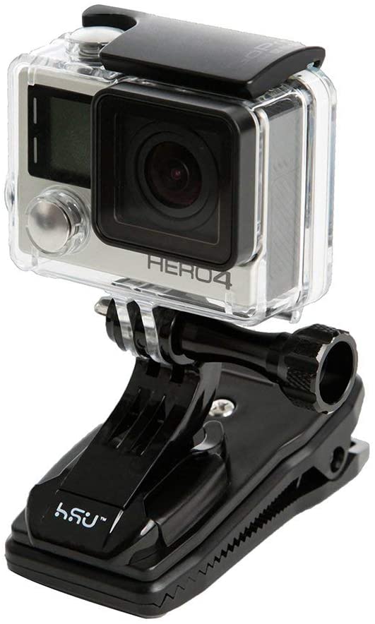 HSU GoPro J-Hook Buckle Mount with Long Thumbscrew Vertical Surface Quick Mounting (4pcs) (Black)