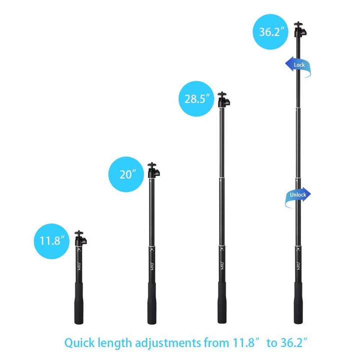 HSU GoPro Selfie Stick with Bluetooth Wireless Remote (Also Suitable for Smartphones)