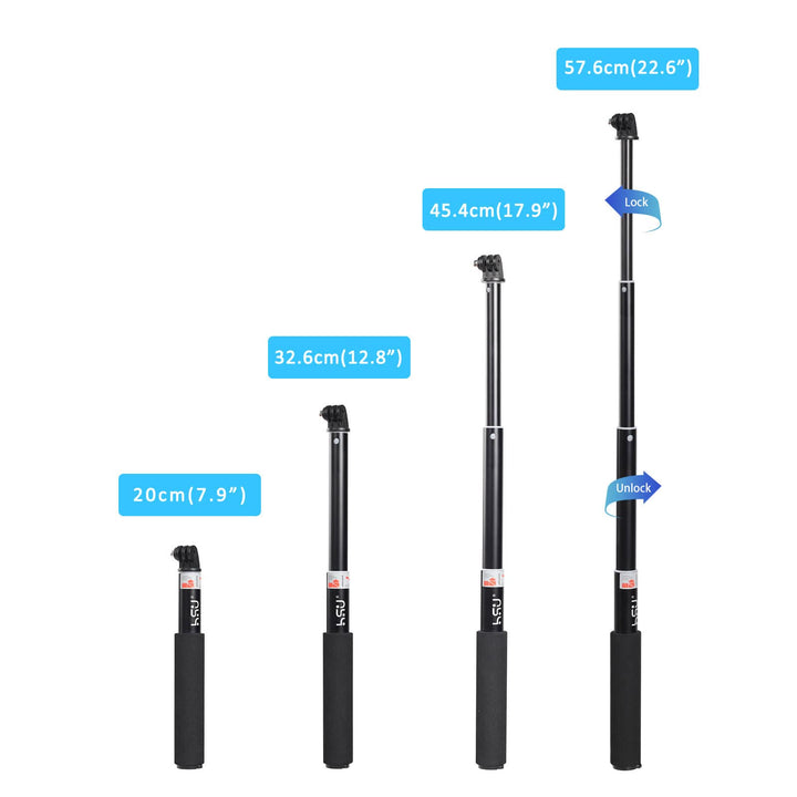 HSU GoPro Selfie Stick with Waterproof Hand Grip