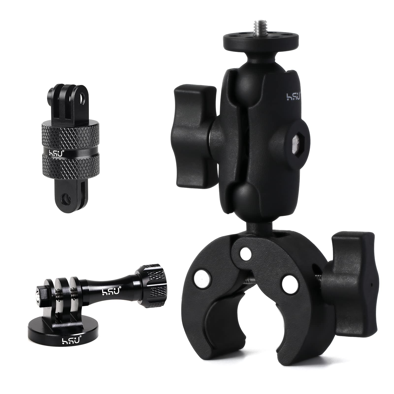 HSU Aluminum 360 Degree Rotation Camera Mount and Super Clamp for GoPr ...