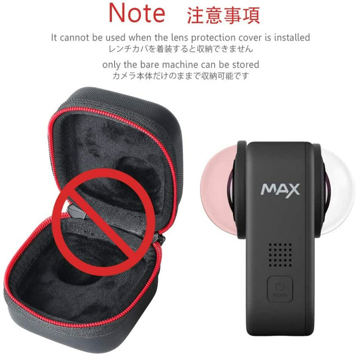 HSU Mini Carrying Case Compatible with GoPro Max Camera, Hard Shell Protective Case Travel Portable Storage Bag Fits with Selfie Stick Pole Monopod Accessories