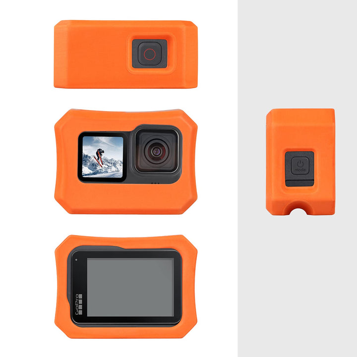 HSU Floaty Case with Long Screw For GoPro Hero10/9 Black (Orange)