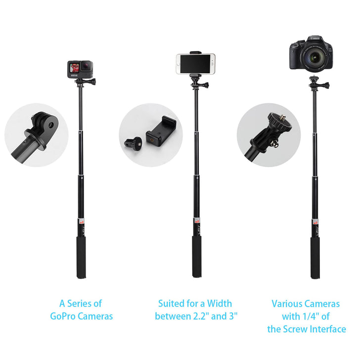 HSU GoPro Selfie Stick with Waterproof Hand Grip