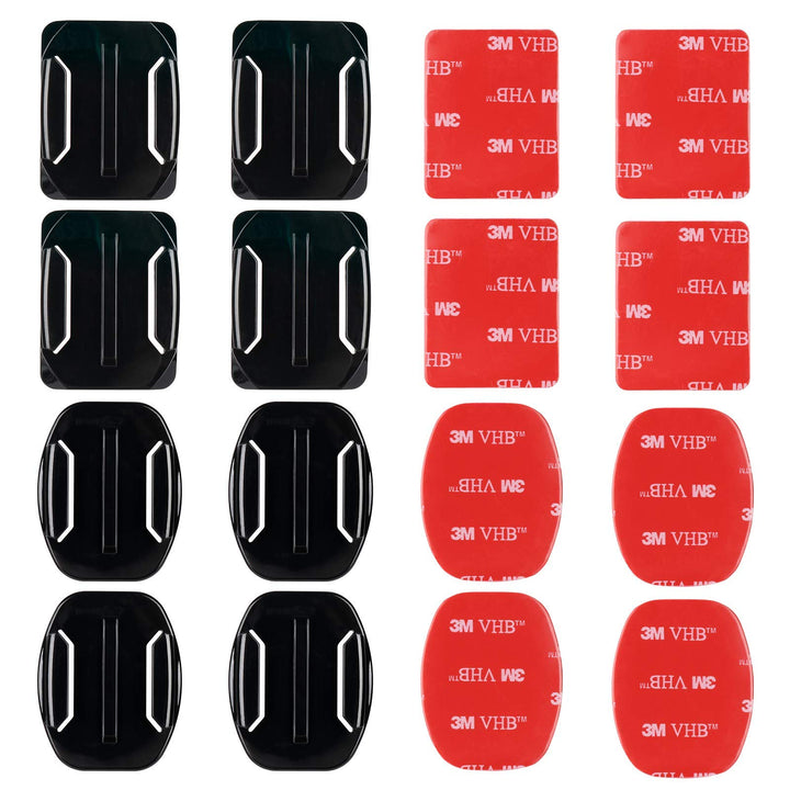 HSU Curved Adhesive Mounts for GoPro (With J-Hook Buckle Mount &Long Thumb Screws)