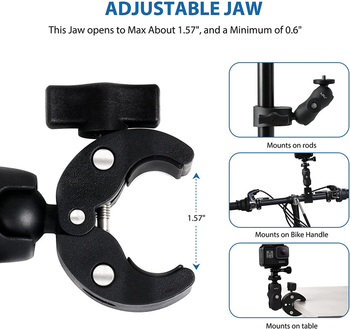 HSU Super Camera Clamp Mount 360° with 1/4"-20 Thread for GoPro