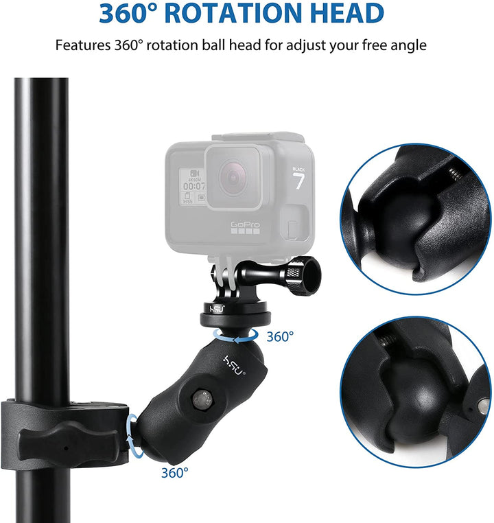 HSU Super Camera Clamp Mount 360° with 1/4"-20 Thread for GoPro