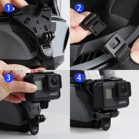 HSU Motorcycle Mount Bundle Accessory Kit-Handlebar Mount & Chin Mount