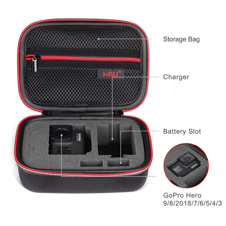 HSU Small Case for GoPro Hero10 Black Hero 9/8 Hero7