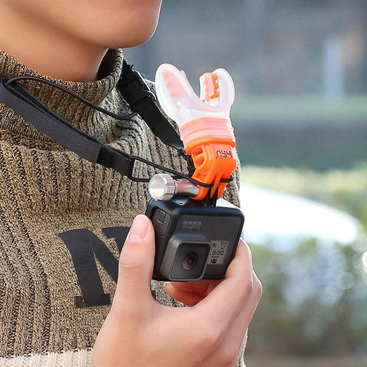 HSU GoPro Bite Mouth Mount for Surfing/Skating Shoot (Orange)