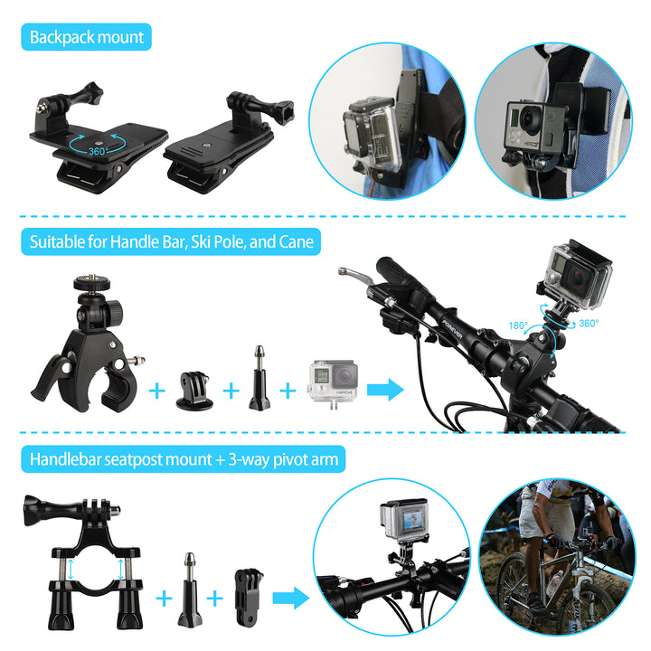 GoPro Handle Bar Mount, Seatpost Mount