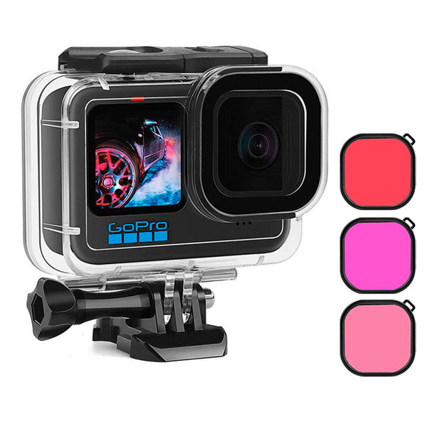 HSU 60M Waterproof Case with Color Filter for GoPro Hero 10/9 Black