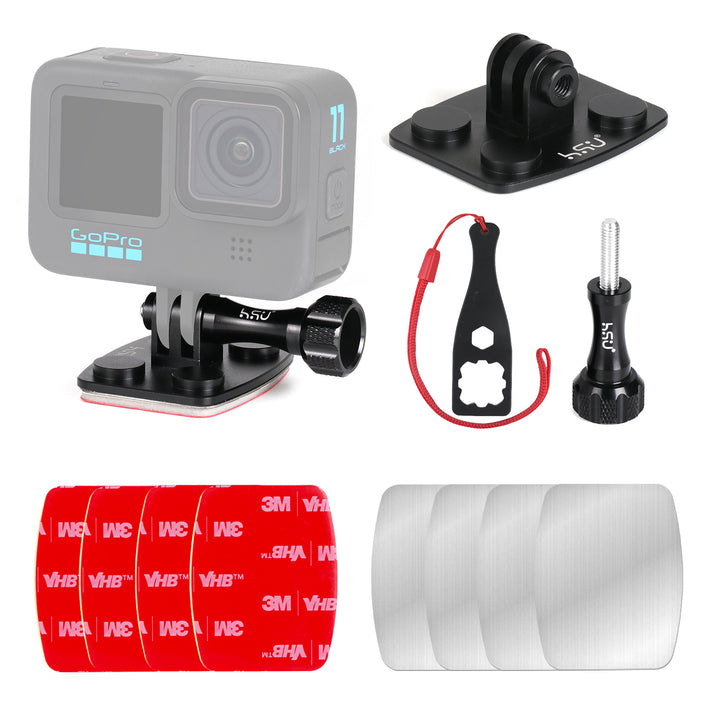 HSU Aluminum Magnet Adapter with Iron Base and 3M Sticker for GoPro/Insta360/ Osmo Action Camera