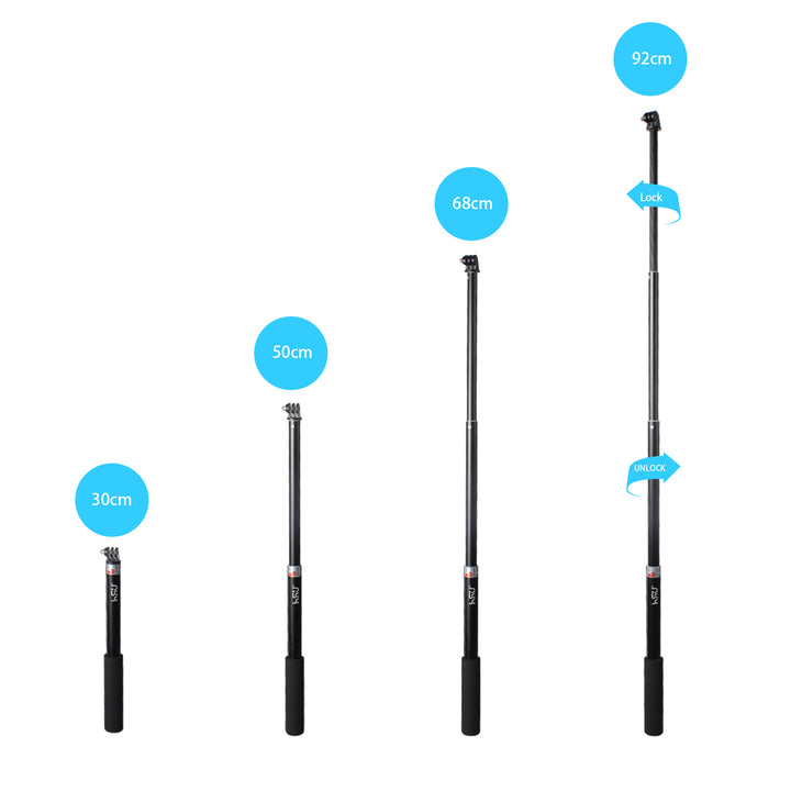 HSU GoPro Extendable Selfie Stick with Waterproof Hand Grip