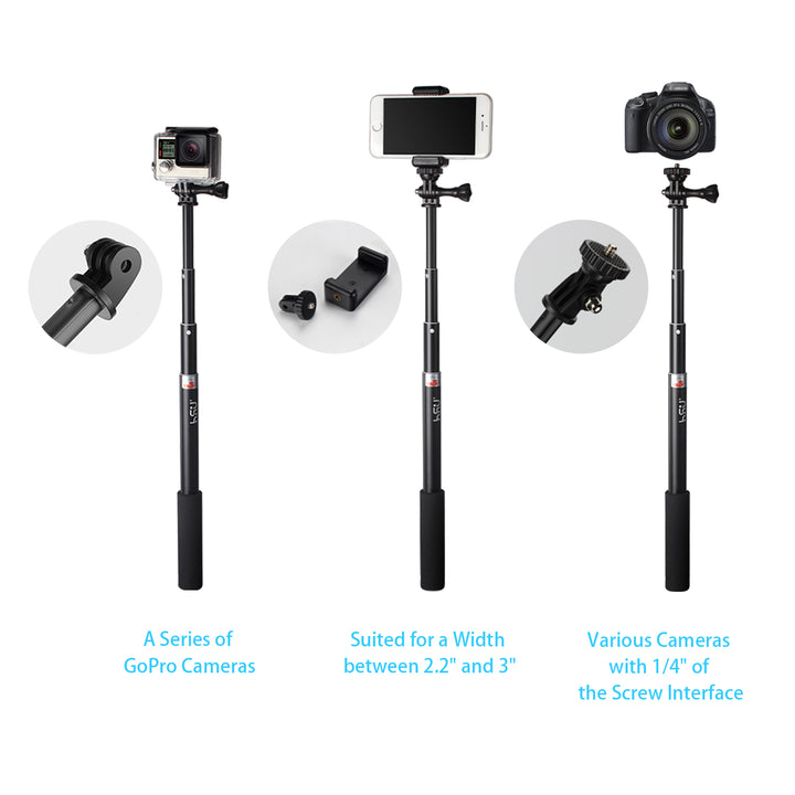 HSU GoPro Extendable Selfie Stick with Waterproof Hand Grip