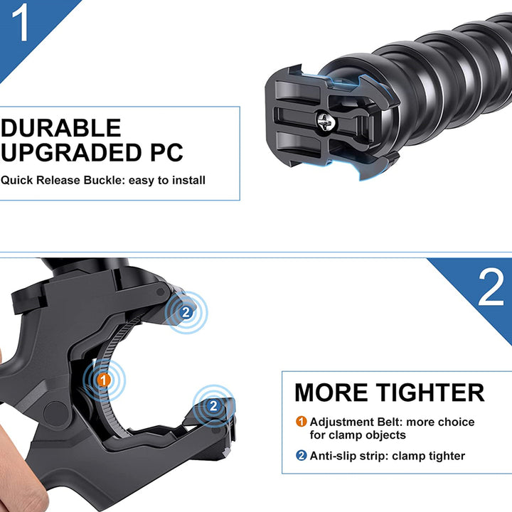HSU Jaws Flex Clamp Mount Gooseneck Mount for GoPro