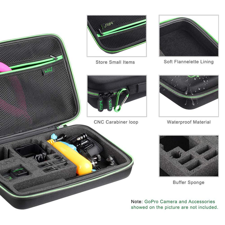 HSU Green Large Carrying Case GoPro Hero 10 Black Series