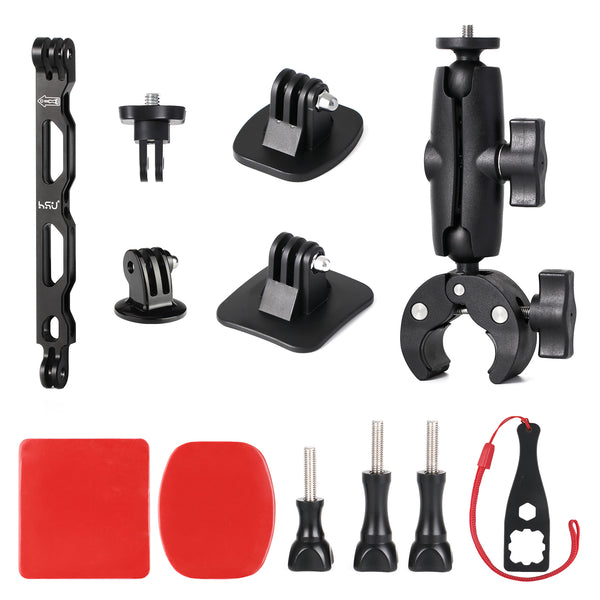 HSU Motorcycle Mount Bundle Kit for GoPro/Action Cameras