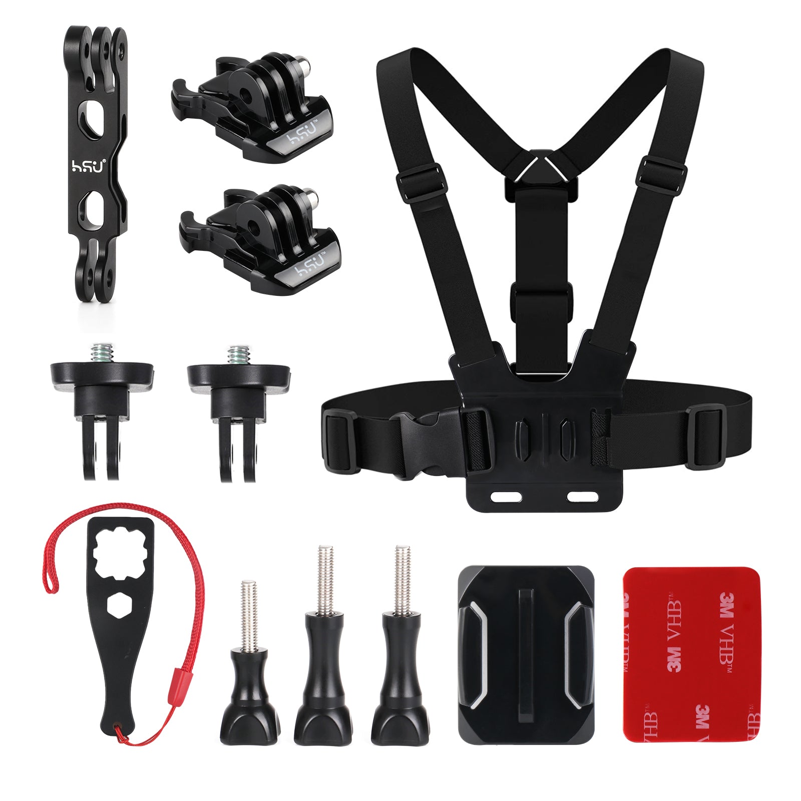 HSU Skiing Bundle Accessory Chest Body Mount for GoPro/Action Cameras ...