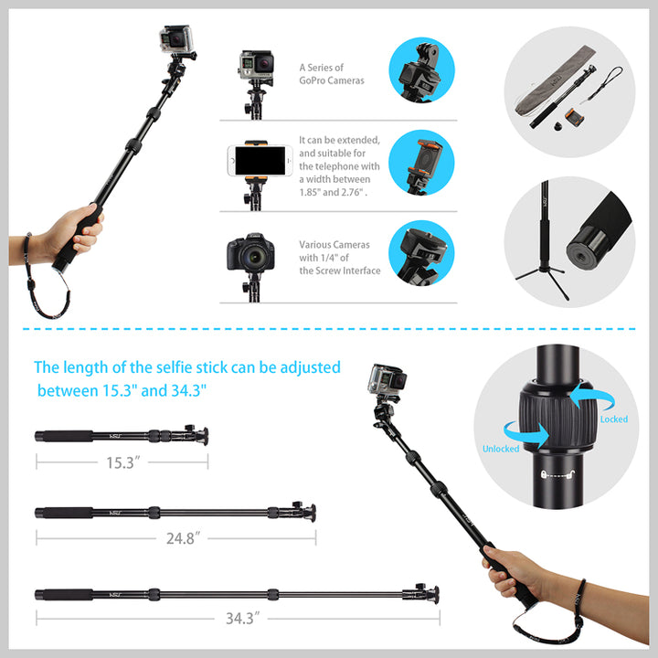 HSU GoPro Aluminum Selfie Stick