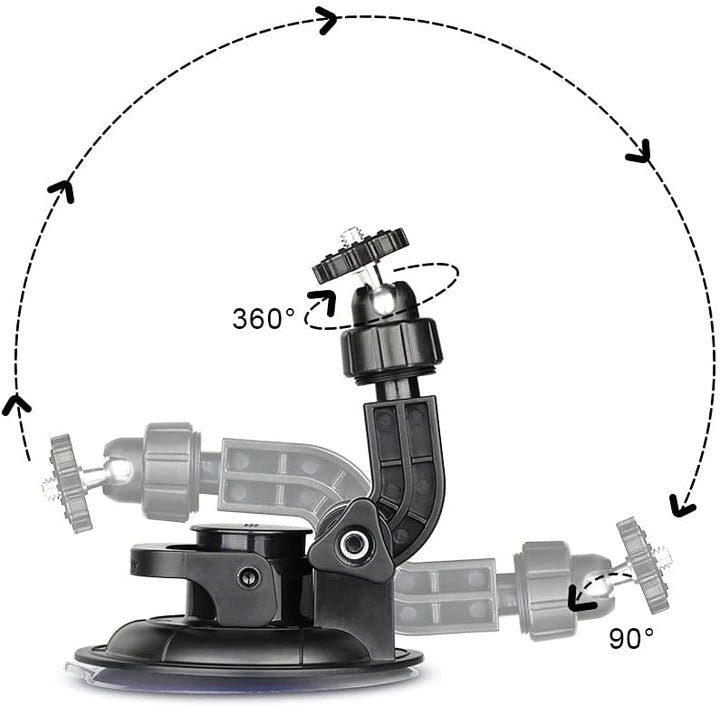 HSU Suction Cup Mount for GoPro Hero 9 8 7 6 5 4 DJI Osmo Action Camera