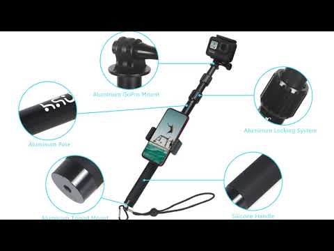 HSU Waterproof Extended Selfie Stick for GoPro & Smartphone